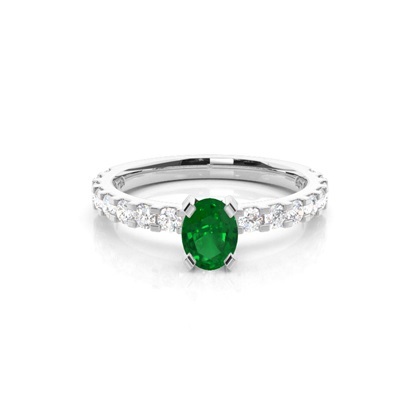 White Gold Gemstone Diamond Rings