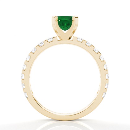 Zinkeneinstellung Runder Smaragd-Seitensteinring