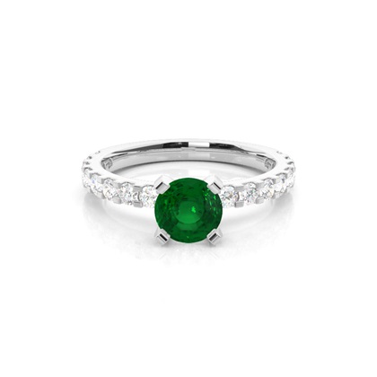 White Gold Side Stone Gemstones