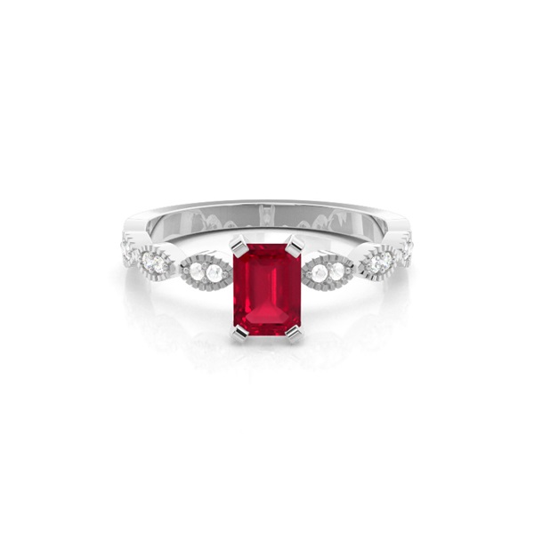 Prong Setting Ruby Side Stone Ring