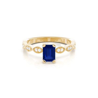 Yellow Gold Sapphire Diamond Engagement Rings