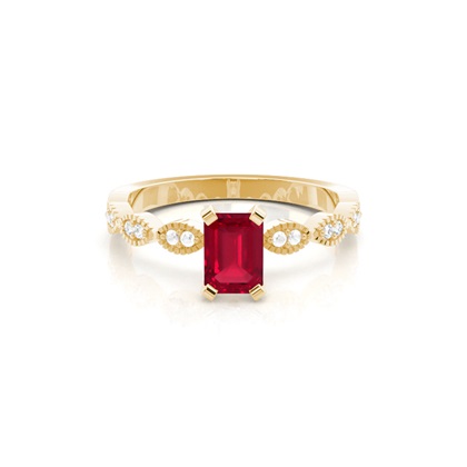 Prong Setting Ruby Side Stone Ring
