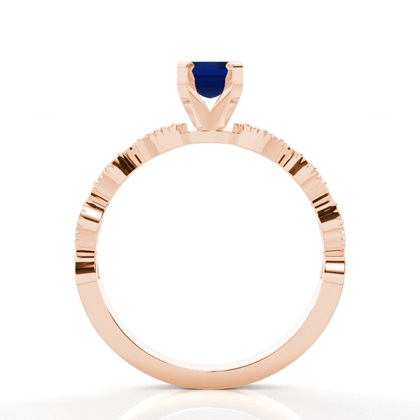 Zinkeneinstellung Blauer Saphir-Seitensteinring