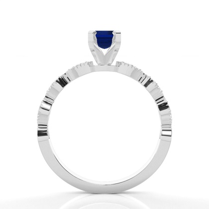 Zinkeneinstellung Blauer Saphir-Seitensteinring