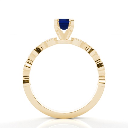 Zinkeneinstellung Blauer Saphir-Seitensteinring