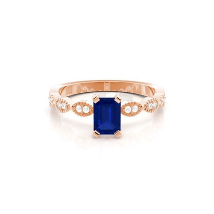 Emerald Rose Gold Gemstone Diamond Rings