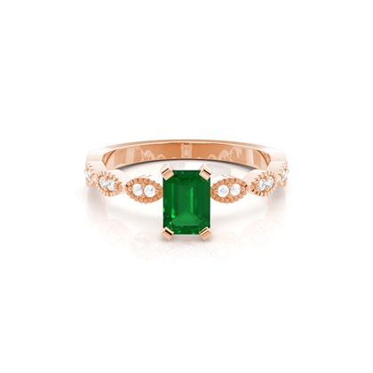 Rose Gold Gemstone Diamond Engagement Rings