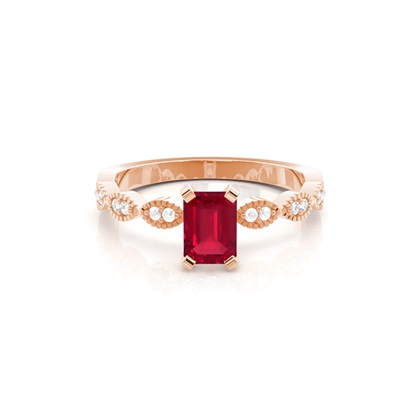 Prong Setting Ruby Side Stone Ring