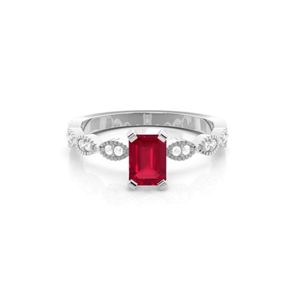 Prong Setting Ruby Side Stone Ring