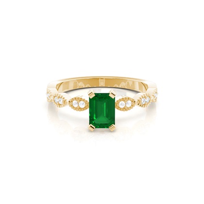 Yellow Gold Gemstone Diamond Engagement Rings