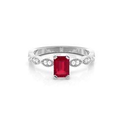 Prong Setting Ruby Side Stone Ring