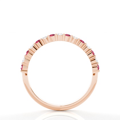 Zinkeneinstellung runder Rubinring der halben Ewigkeit
