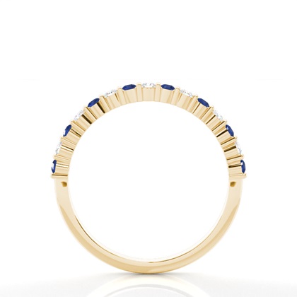 Zinkeneinstellung Runder blauer Saphir-Ring der halben Ewigkeit