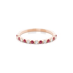 Prong Setting Round Ruby Half Eternity Ring