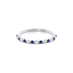 Zinkeneinstellung Runder blauer Saphir-Ring der halben Ewigkeit