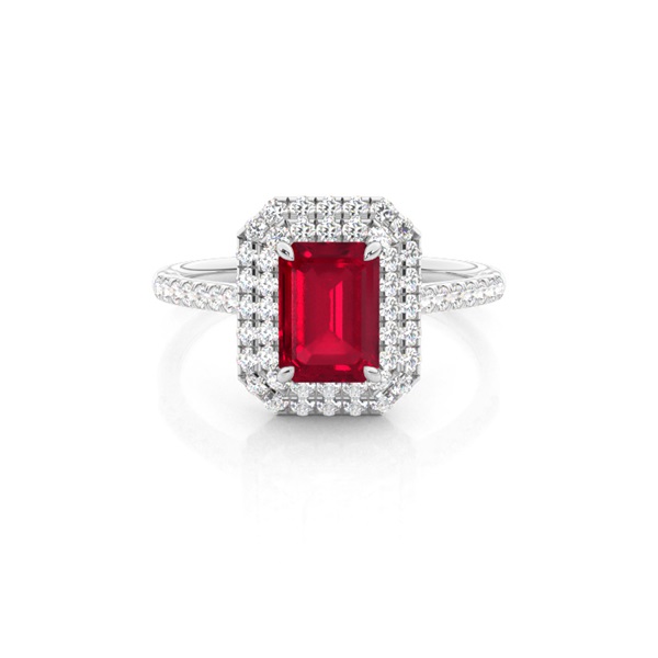 Prong Setting Ruby Halo Ring