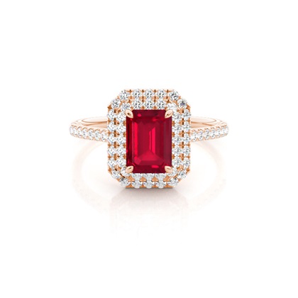 Prong Setting Ruby Halo Ring