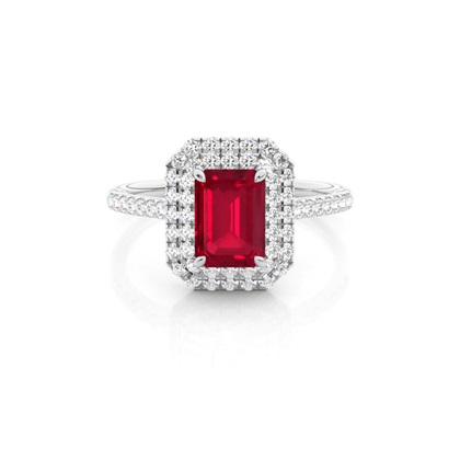 Prong Setting Ruby Halo Ring