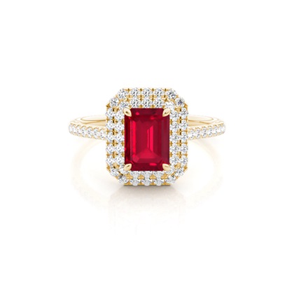 Prong Setting Ruby Halo Ring