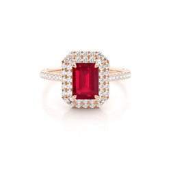 Prong Setting Ruby Halo Ring