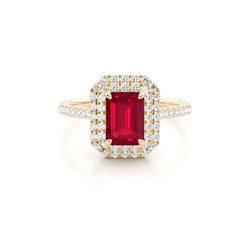 Prong Setting Ruby Halo Ring