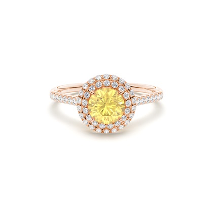Yellow Diamond Halo Engagement Ring