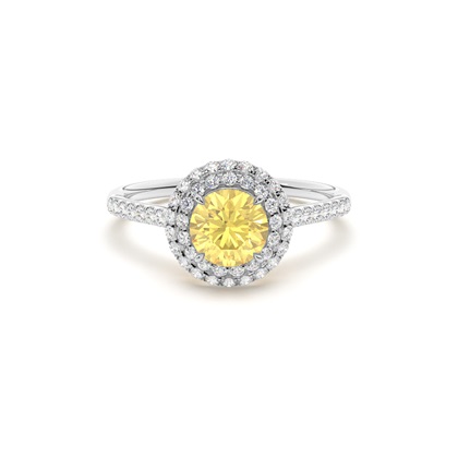 Yellow Diamond Halo Engagement Ring