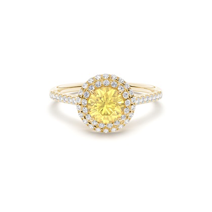 Yellow Diamond Halo Engagement Ring