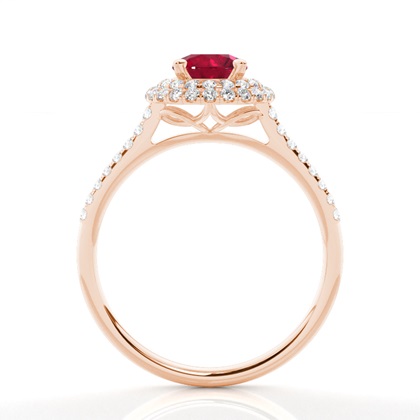 Zinkeneinstellung runder Rubinhalo-Ring