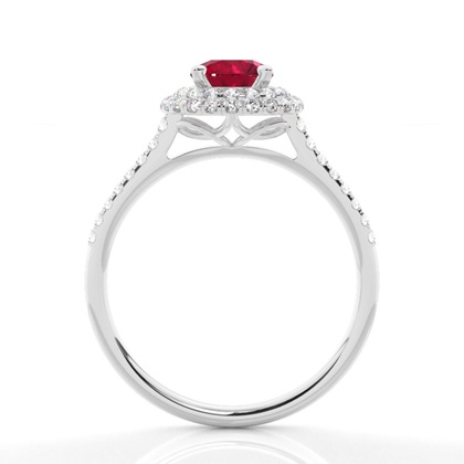 Zinkeneinstellung runder Rubinhalo-Ring