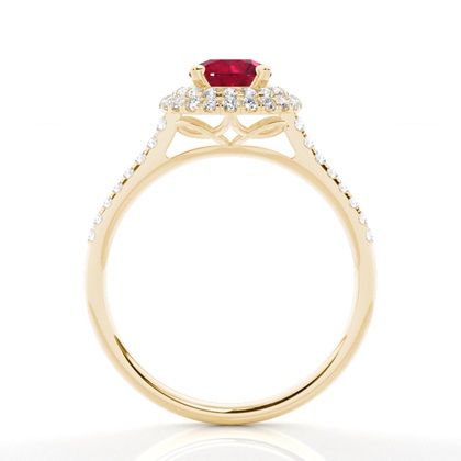 Zinkeneinstellung runder Rubinhalo-Ring