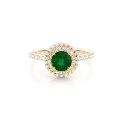 Yellow Gold Gemstone Diamond Engagement Rings