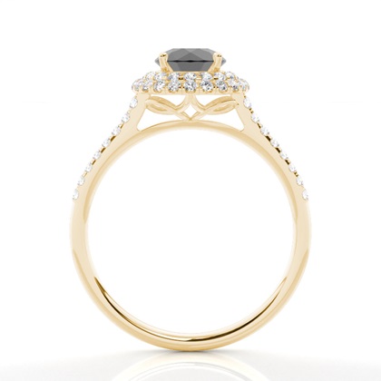 Yellow Gold Black Diamond Engagement Rings