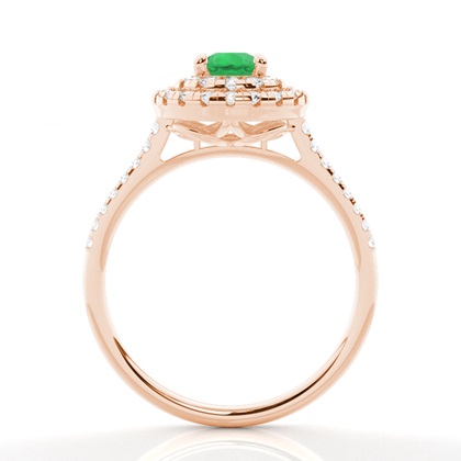 Zinkeneinstellung Birnen-Smaragd-Halo-Ring