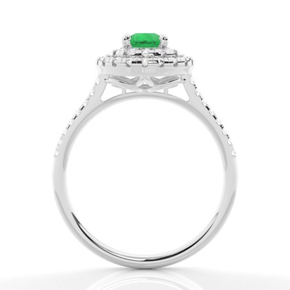 Zinkeneinstellung Birnen-Smaragd-Halo-Ring