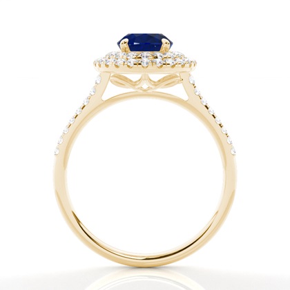 Oval Gelbgold Saphir Diamantringe