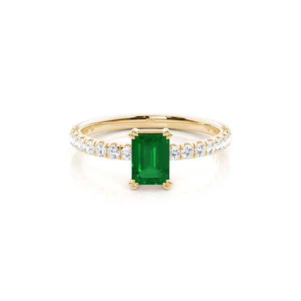 Prong Setting Emerald Engagement Ring