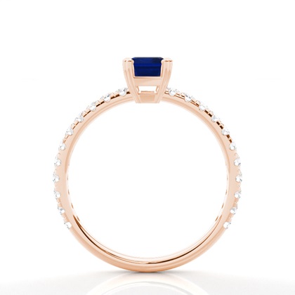 Smaragdblauer Saphir-Verlobungsring mit Zinkeneinstellung