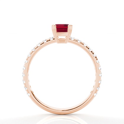 Zinkeneinstellung Smaragd Rubin Verlobungsring