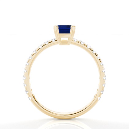 Smaragdblauer Saphir-Verlobungsring mit Zinkeneinstellung