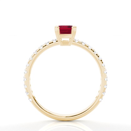 Zinkeneinstellung Smaragd Rubin Verlobungsring