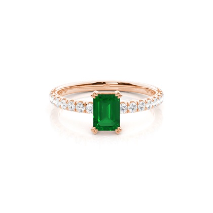 Prong Setting Emerald Engagement Ring