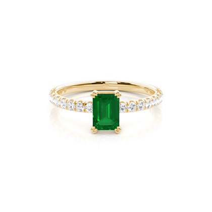 Prong Setting Emerald Engagement Ring