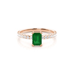 Prong Setting Emerald Engagement Ring