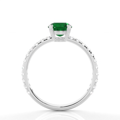 Zinkeneinstellung runder Smaragd-Verlobungsring