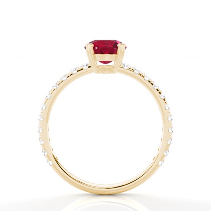 Prong Setting Round Ruby Engagement Ring