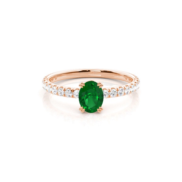 Prong Setting Oval Emerald Engagement Ring
