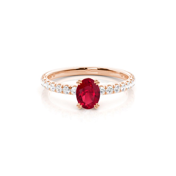 Prong Setting Oval Ruby Engagement Ring