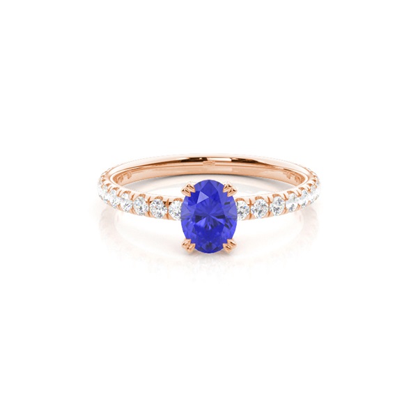 Prong Setting Oval Tanzanite Engagement Ring