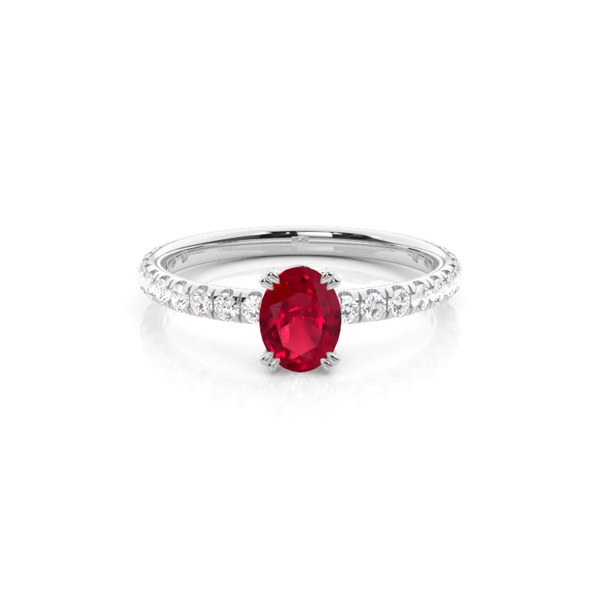 Prong Setting Oval Ruby Engagement Ring